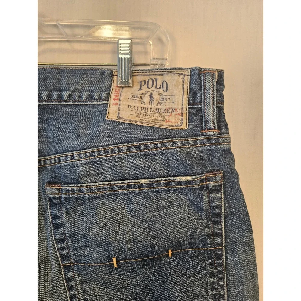 Vintage Y2K Polo Ralph Lauren Mens Straight Leg Medium Wash Jeans 35x32